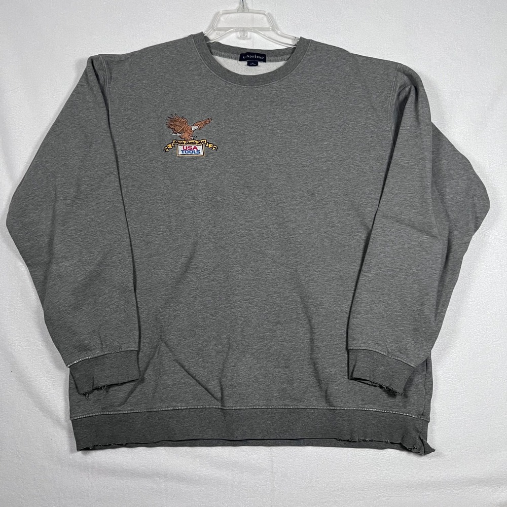Mens XL USA Tools Eagle Logo Embroidered Gray Sweatshirt Pullover Workwear